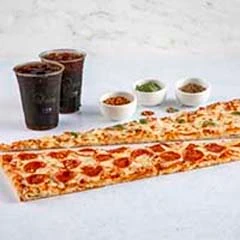 2 slice of pizza with soda